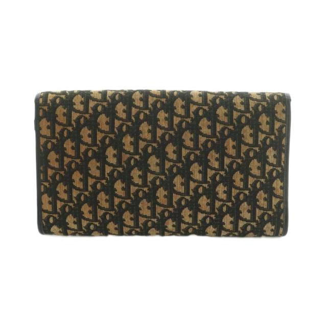 【中古】ディオール Christian Dior クラッチペダル御徒面子 寄り合い御徒面子 トロッター柄 ベージュ 黒 /MI ■GY18 レディース