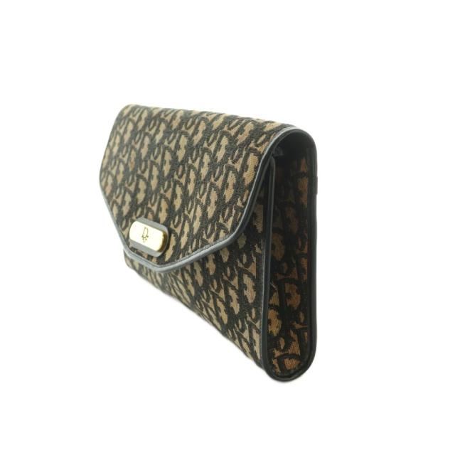 【中古】ディオール Christian Dior クラッチペダル御徒面子 寄り合い御徒面子 トロッター柄 ベージュ 黒 /MI ■GY18 レディース