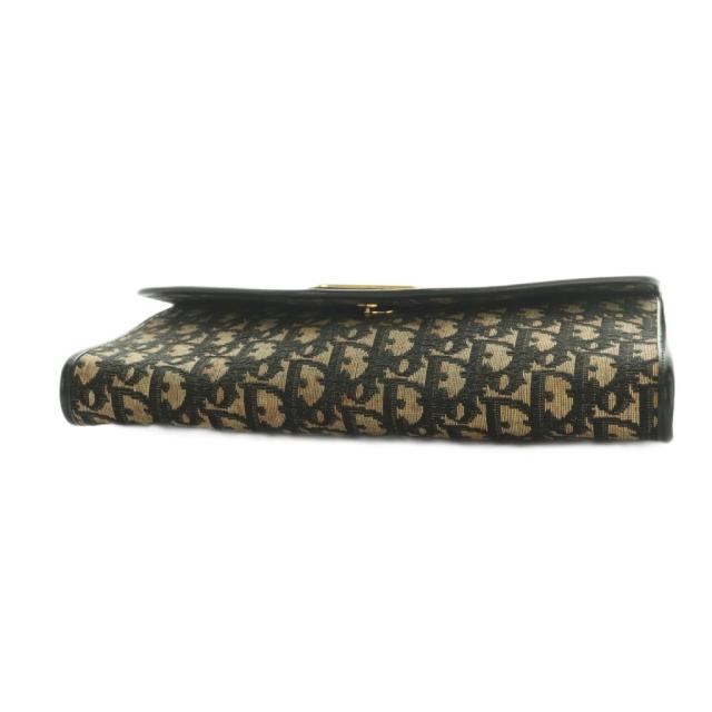 【中古】ディオール Christian Dior クラッチペダル御徒面子 寄り合い御徒面子 トロッター柄 ベージュ 黒 /MI ■GY18 レディース