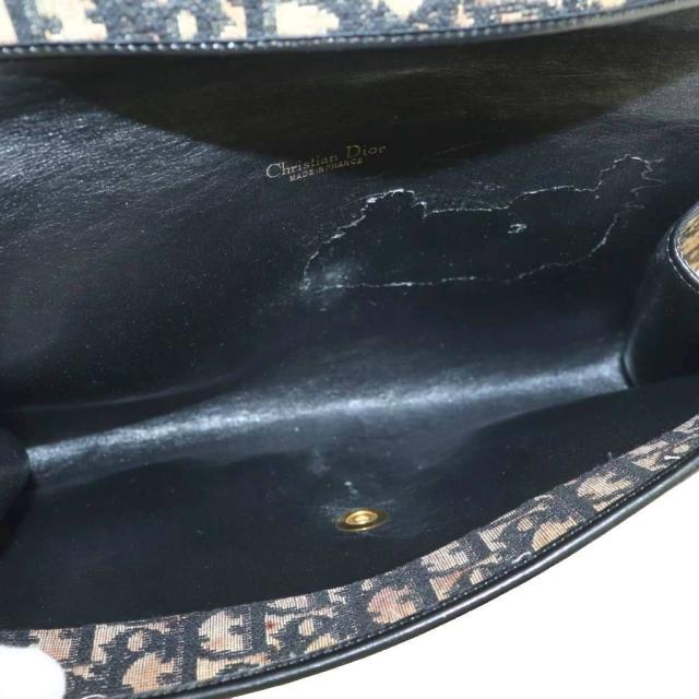 【中古】ディオール Christian Dior クラッチペダル御徒面子 寄り合い御徒面子 トロッター柄 ベージュ 黒 /MI ■GY18 レディース