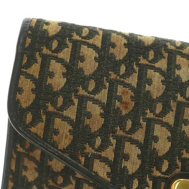 【中古】ディオール Christian Dior クラッチペダル御徒面子 寄り合い御徒面子 トロッター柄 ベージュ 黒 /MI ■GY18 レディース