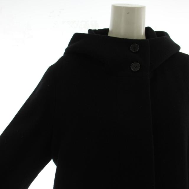 【中古】マッキントッシュ MACKINTOSH フーデッドコート 38 黒 長袖 ロング丈 フード付き G5B79-489-09 /GG ■GY17_5