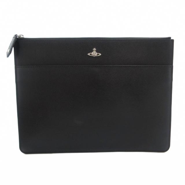 【中古】ヴィヴィアンウエストウッド Vivienne Westwood ブリーフケース 書類かばん ビジネス オーブロゴ レザー 黒