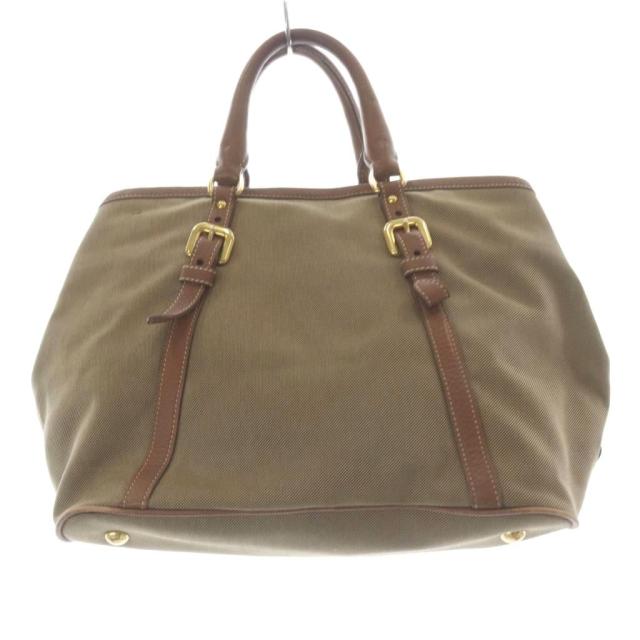 【中古】プラダ PRADA ハンドバッグ ロゴジャガード レザー 茶色 ブラウン /SR ■GY17 ■OH レディース_1