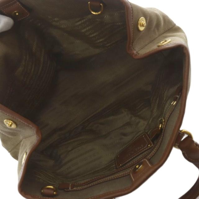 【中古】プラダ PRADA ハンドバッグ ロゴジャガード レザー 茶色 ブラウン /SR ■GY17 ■OH レディース_6