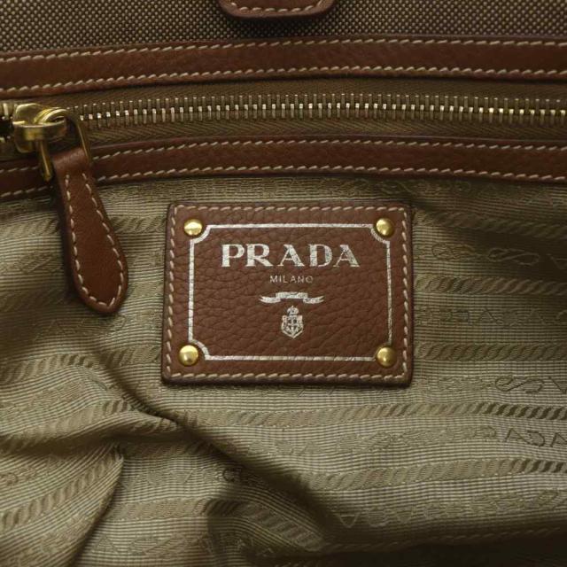 【中古】プラダ PRADA ハンドバッグ ロゴジャガード レザー 茶色 ブラウン /SR ■GY17 ■OH レディース_8