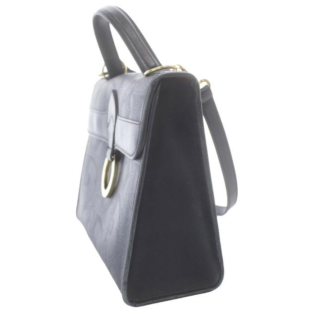【中古】クリスチャンディオール Christian Dior 2way ショルダーバッグ ハンドバッグ トロッター レザー PVC 総柄 紺_1