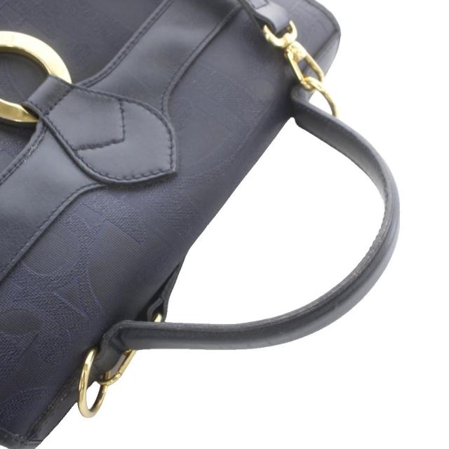 【中古】クリスチャンディオール Christian Dior 2way ショルダーバッグ ハンドバッグ トロッター レザー PVC 総柄 紺_5
