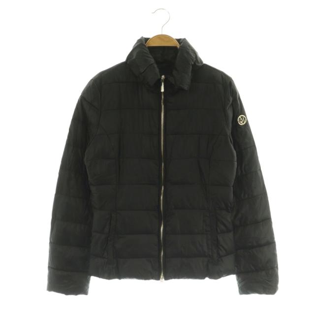 【中古】アルマーニ ジーンズ ARMANI JEANS 中綿ジャケット ジップアップ フード USA 4 ブラック