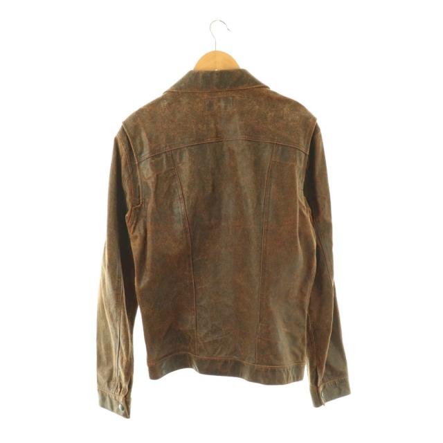 【中古】ラングラー WRANGLER ジャケット レザージャケット ジップアップ 牛革 40 ブラウン /HK ■GY18 メンズ_1