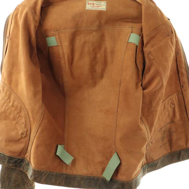 【中古】ラングラー WRANGLER ジャケット レザージャケット ジップアップ 牛革 40 ブラウン /HK ■GY18 メンズ_2