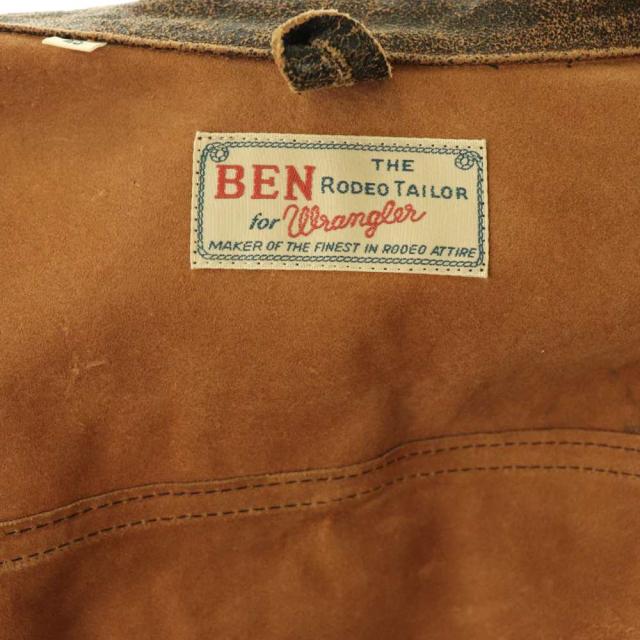 【中古】ラングラー WRANGLER ジャケット レザージャケット ジップアップ 牛革 40 ブラウン /HK ■GY18 メンズ_5