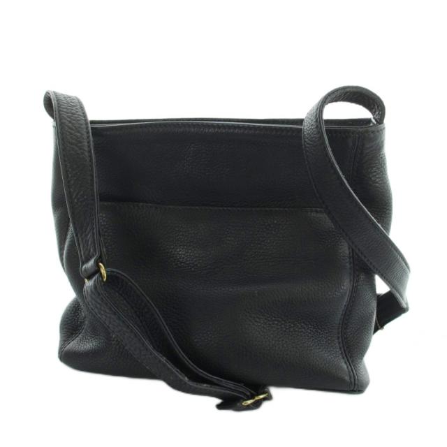 【中古】コーチ職 COACH 年寄りの 7924 ショルダーバッグ 曲がったがけ なめし革 型押しロゴタイプ 黒 黒いこと ■GY18 /MQ メンズ