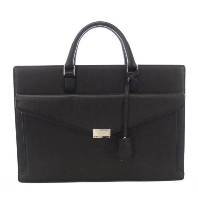 【中古】バーバリー BURBERRY ブリーフケース ビジネスバッグ トートバッグ レザー 黒 ブラック /TK ■GY18 メンズ