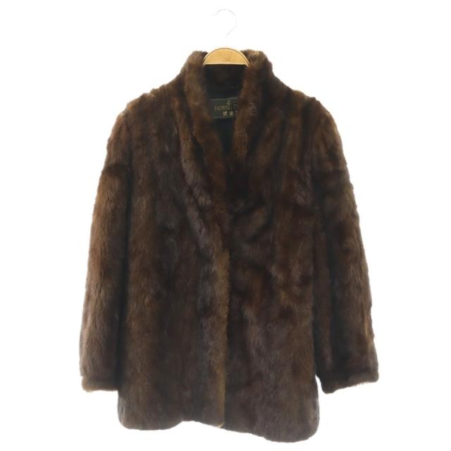 【中古】ROYAL FUR ジャケット コート ファー 毛皮 アウター 13 茶 /NR ■GY18 レディース