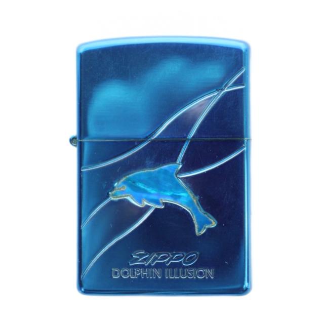 【中古】ジッポー ZIPPO DOLPHIN ILLUSION ドルフィンイリュージョン オイルライター 喫煙具 喫煙グッズ タバコ 青