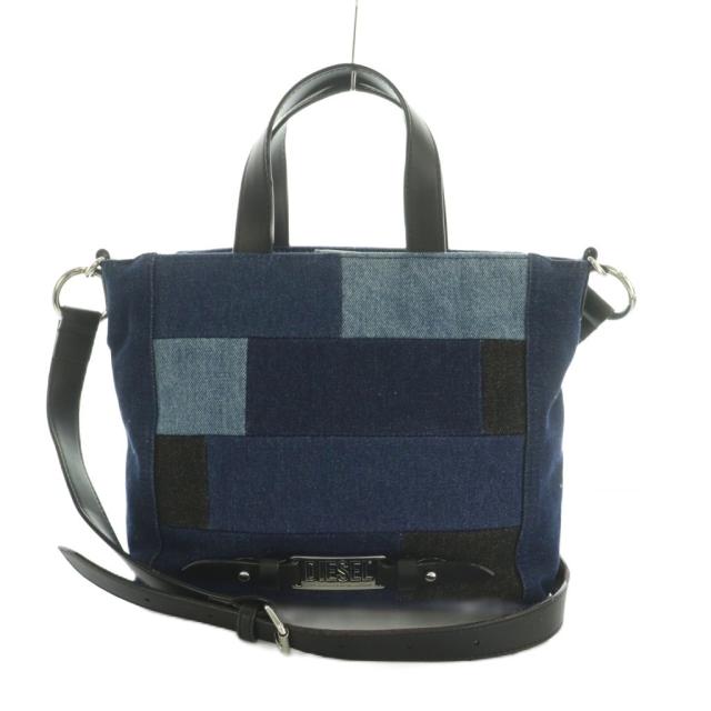 【中古】ディーゼル DIESEL 2WAY ショルダーバッグ ハンドバッグ デニム パッチワーク 青 紺 /MI ■GY18 レディース