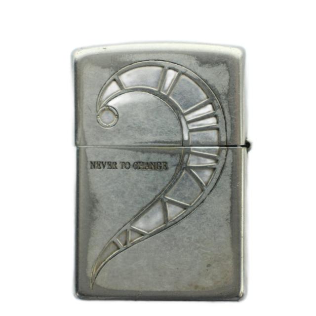 【中古】ジッポー NEVER TO CHANGE オイルライター 喫煙グッズ 喫煙具 タバコ ワンカラー シルバーカラー
