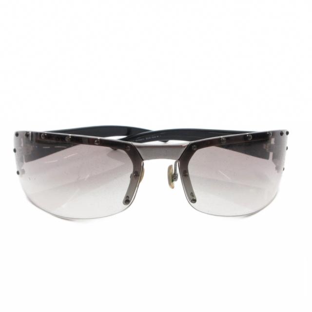 【中古】グッチ GUCCI GG サングラス アイウェア メガネ ハーフリム ロゴ 70□14 115 黒 ブラック /FF ■GY11