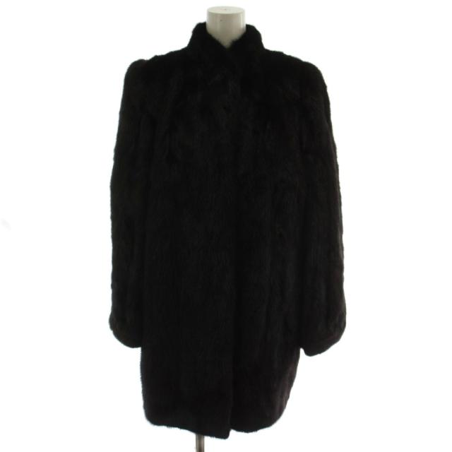 【中古】ルパンファー LUPIAN FUR ファーコート 毛皮コート 13 ダークブラウン ミンク ハーフ丈 /GG ■GY13