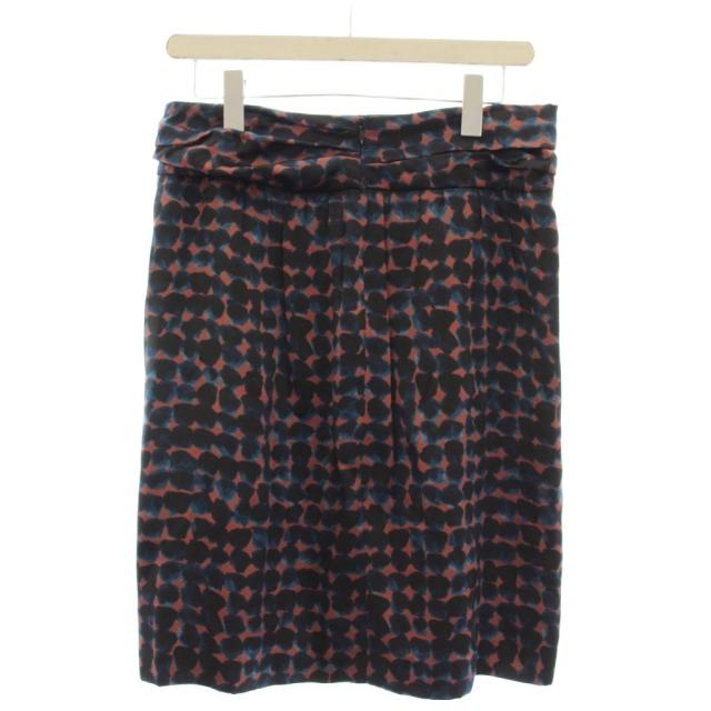 【中古】ドリスヴァンノッテン DRIES VAN NOTEN スカート 絹 シルク S 紺 赤 総柄 ひざ丈 /JP ■GY11 レディース_1