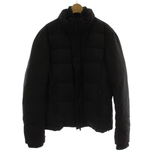 【中古】アルマーニ コレツィオーニ ARMANI COLLEZIONI ダウンジャケット 上着 50 黒 長袖 ボリュームネック MCR55W