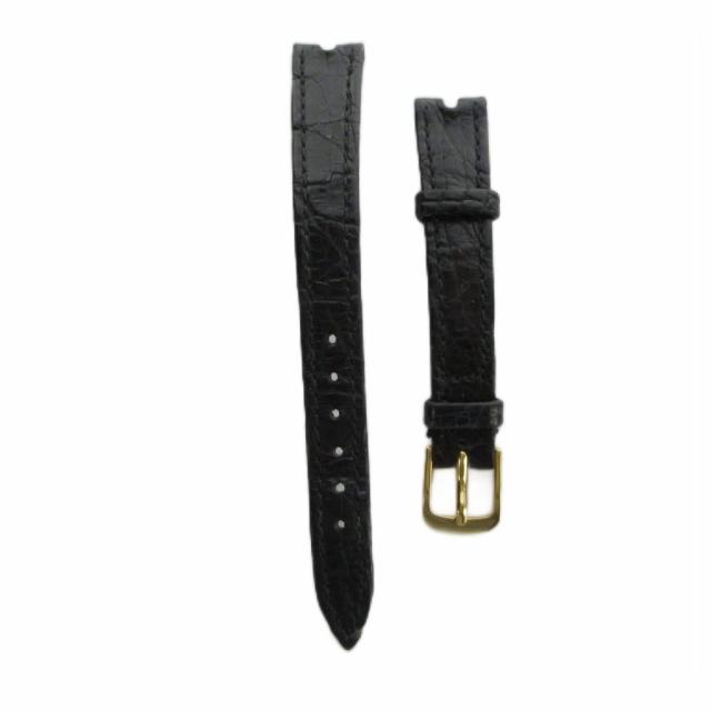 【中古】ヴァンクリーフ＆アーペル Van Cleef & Arpels 腕時計用ベルト 替えバンド ウォッチ レザー 黒 ブラック