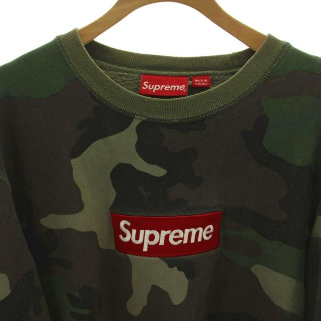 【中古】SUPREME 15AW BOX LOGO Crewneck CAMO ボックスロゴ クルーネック スウェット トレーナー カーキ カモフラ_3