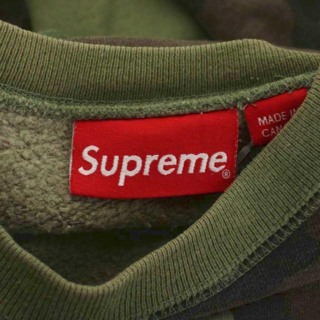 【中古】SUPREME 15AW BOX LOGO Crewneck CAMO ボックスロゴ クルーネック スウェット トレーナー カーキ カモフラ_5