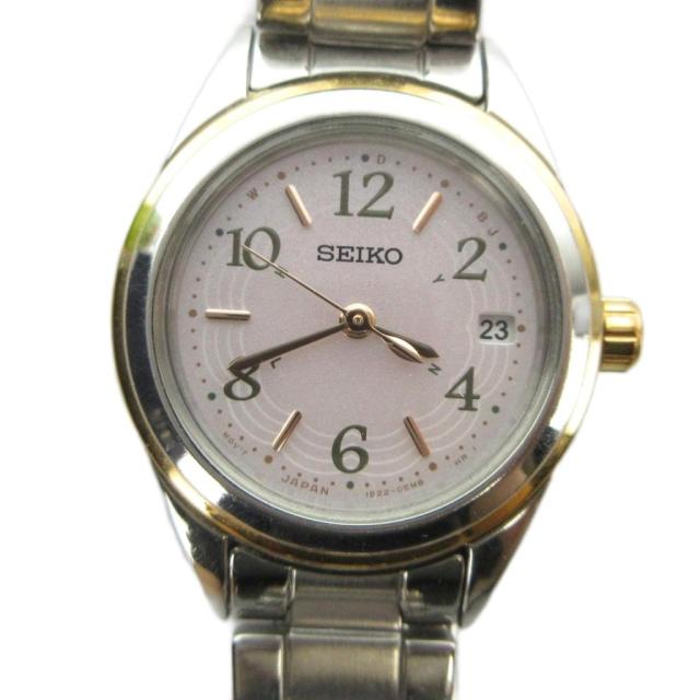 【中古】セイコー SEIKO 1b22-0CD0 ルキア 腕時計 ウォッチ ソーラー カレンダー付き デイト シルバー色 ■GY11 /MQ