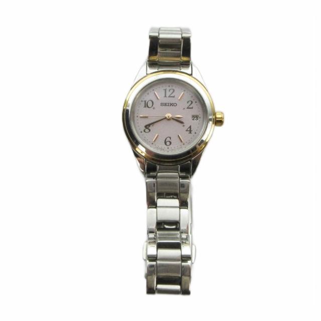【中古】セイコー SEIKO 1b22-0CD0 ルキア 腕時計 ウォッチ ソーラー カレンダー付き デイト シルバー色 ■GY11 /MQ_1