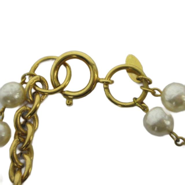 【中古】シャネル CHANEL ネックレス アクセサリー ロゴ チェーン フェイクパール 2連 ゴールド色 ■GY13 /MQ ■OH_4