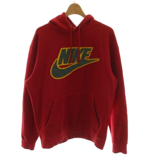 【中古】ナイキ NIKE ×シュプリーム Supreme スウェット パーカー S 赤 長袖 フード付き ロゴ /GG ■GY18 メンズ