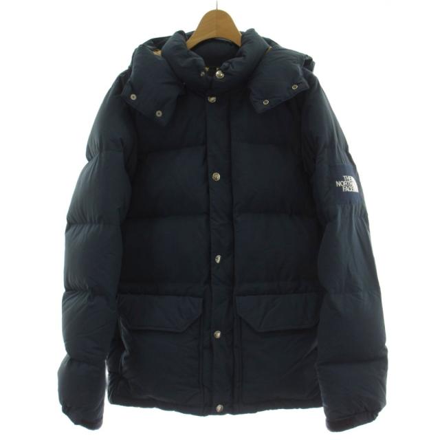 【中古】ザノースフェイス CAMP SIERRA SHORT キャンプシェラショート ダウンジャケット M 紺 長袖 フード付き
