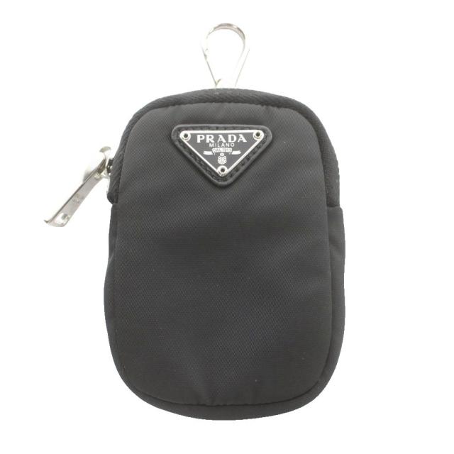 【中古】プラダ PRADA Re-Nylon リナイロン ミニポーチ バッグチャーム 小物入れ キーチェーン 黒 ブラック 1TT119