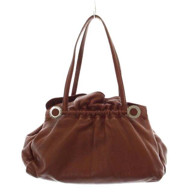 【中古】ブルガリ BVLGARI ショルダーバッグ トートバッグ ロゴ レザー 茶 ブラウン /AN53 ■GY17 ■OH レディース