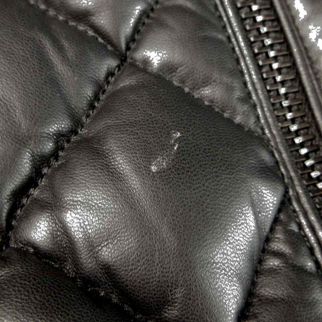 【中古】モンクレール MONCLER GIRAUDO レザー ダウン ジャケット キルティング ジップアップ 羊革 1 XS 黒_6