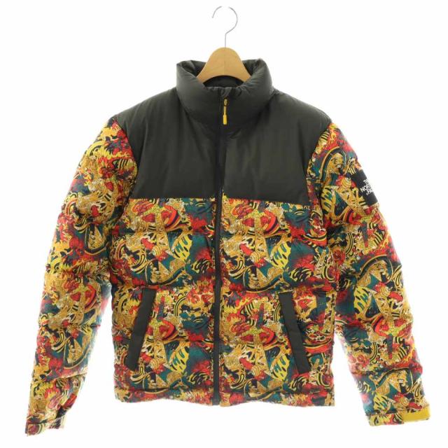 【中古】ザノースフェイス THE NORTH FACE 1992 NUPTSE JACKET ダウンジャケット ロゴ 総柄 XXS マルチカラー