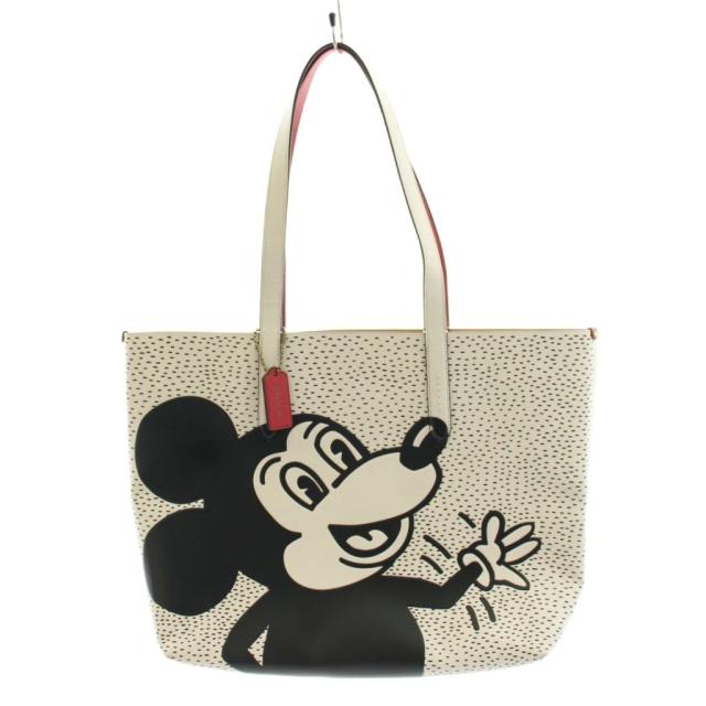 【中古】コーチ職 COACH パディ × キース ヘリング トートバッグ ハンドバック ショルダーバッグ ロゴタイプ 白