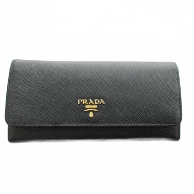 【中古】プラダ PRADA サフィアーノ 長財布 二つ折り 小銭入れ レザー 黒 ブラック 1MH132 /AN21 ■GY18 ■OH