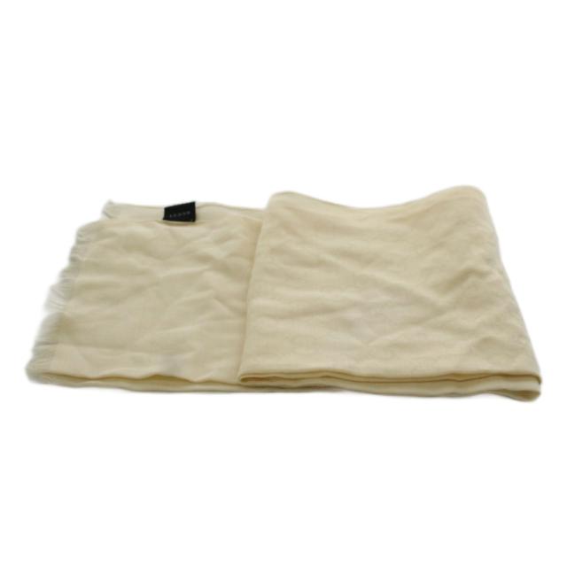 【中古】グッチ GUCCI GG柄 ストール フリンジ ウール シルク混 絹 白 ホワイト /AN76 ■GY42 ■OH レディース_1