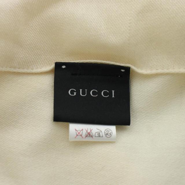 【中古】グッチ GUCCI GG柄 ストール フリンジ ウール シルク混 絹 白 ホワイト /AN76 ■GY42 ■OH レディース_2