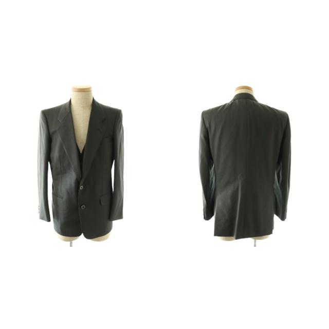 【中古】セリーヌ CELINE セットアップ 3ピース ジャケット パンツ ベスト ロゴ グレー /HK ■GY11 メンズ_1