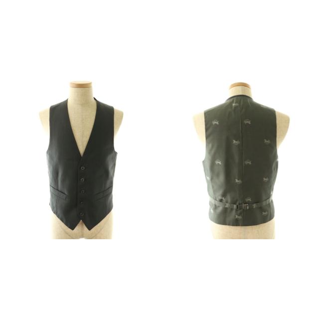【中古】セリーヌ CELINE セットアップ 3ピース ジャケット パンツ ベスト ロゴ グレー /HK ■GY11 メンズ_3