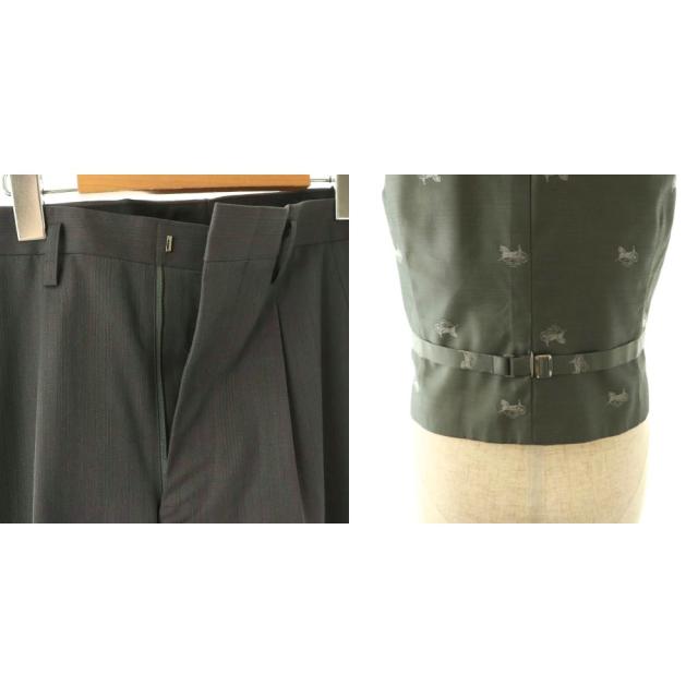 【中古】セリーヌ CELINE セットアップ 3ピース ジャケット パンツ ベスト ロゴ グレー /HK ■GY11 メンズ_7