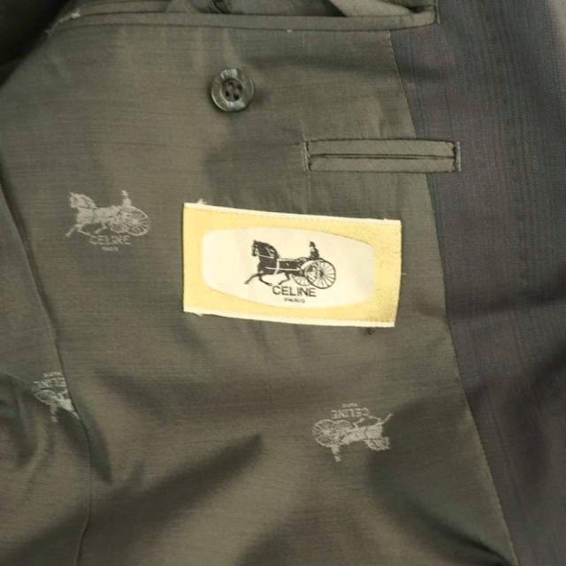 【中古】セリーヌ CELINE セットアップ 3ピース ジャケット パンツ ベスト ロゴ グレー /HK ■GY11 メンズ_8