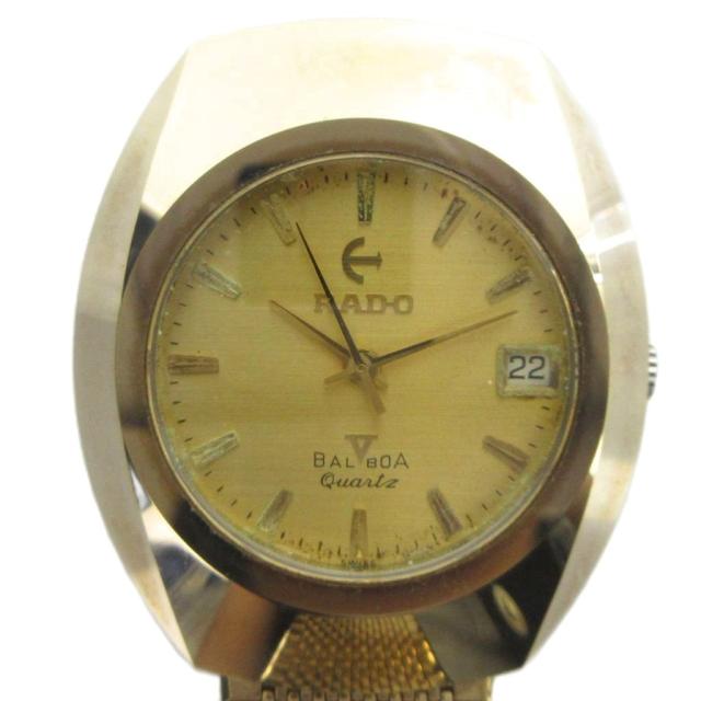 【中古】ラドー RADO BALBOA V バルボアV 腕時計 ヴィンテージ アンティーク クォーツ カットガラス デイト 金色