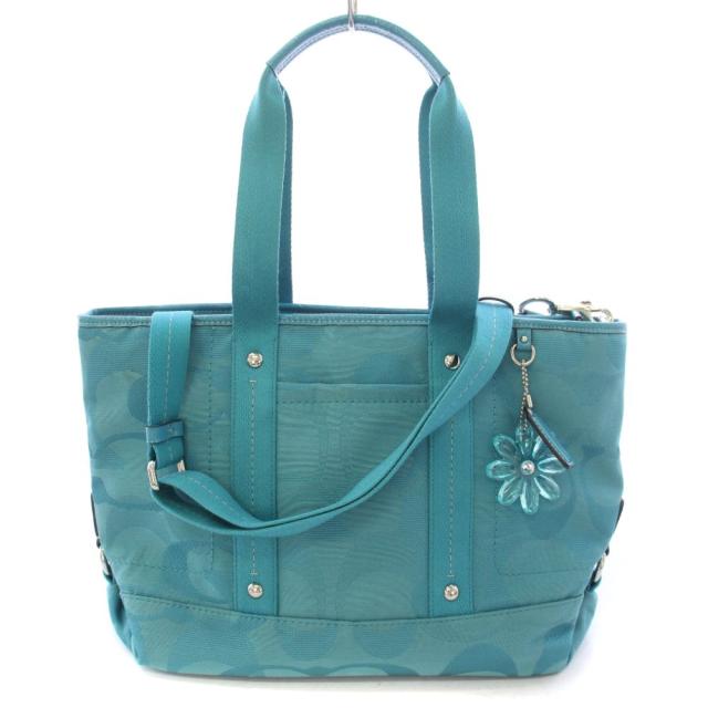 【中古】コーチ職 COACH トートバッグ ショルダーバッグ 引きつける付き添い人 水色 F19674 /TK ■GY18 レディース