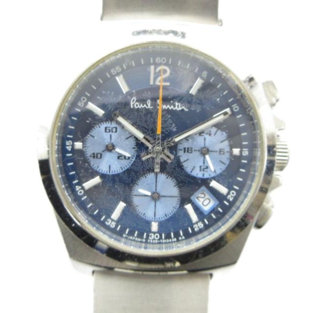 【中古】ポールスミス PAUL SMITH F520-T008402 腕時計 ウォッチ クォーツ クロノグラフ カレンダー付き 青文字盤