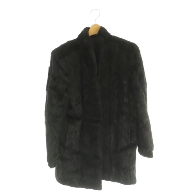 【中古】ノーブランド ファーコート 毛皮 アウター ミンク 黒 /CX ■GY18 レディース